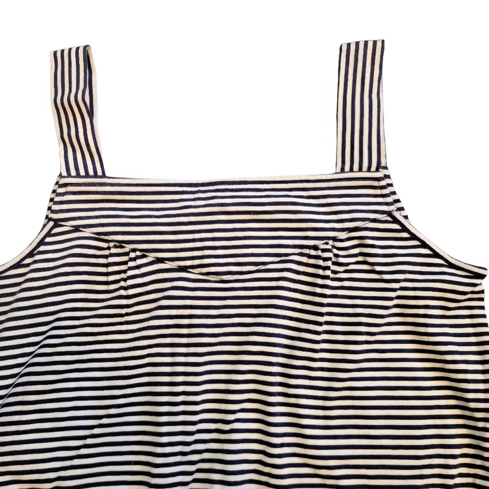 A.P.C. Blue Striped Sleeveless Square Neck Midi Sundress - Size S - Picture 6 of 6